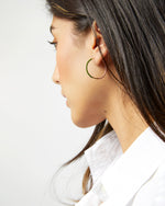 Load image into Gallery viewer, Small Hoop Earrings in Olive
