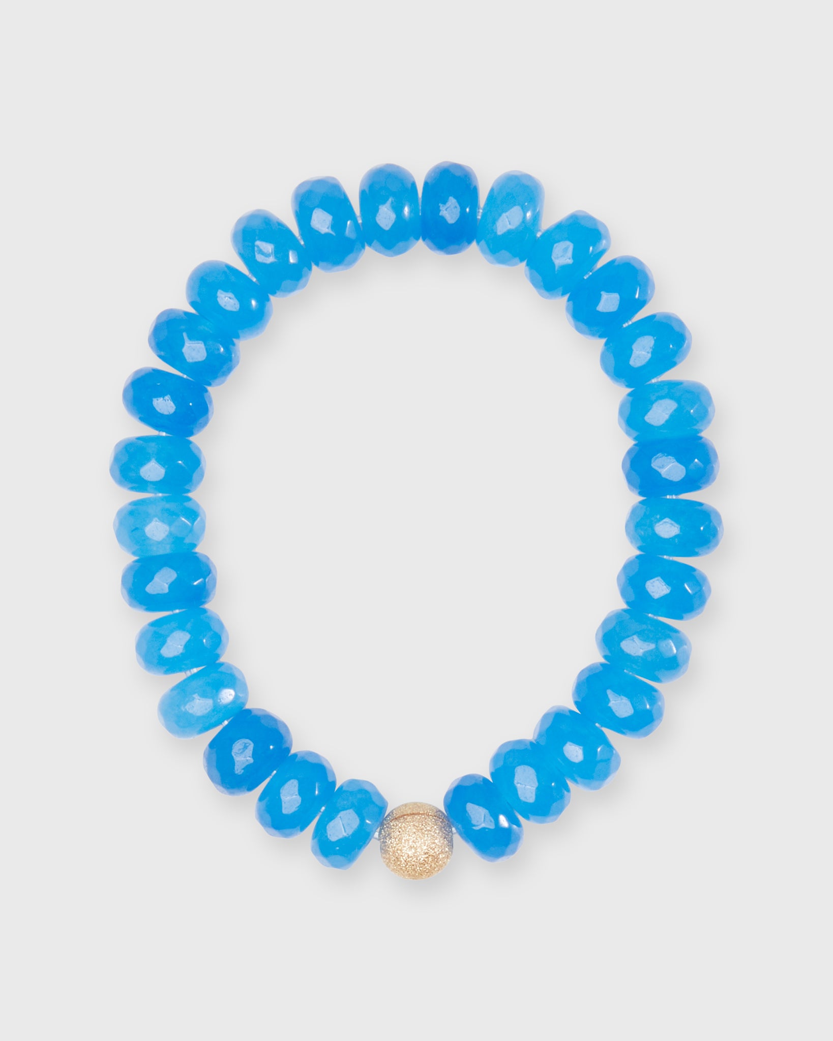 Semi Precious Beaded Bracelet in Blue Suede Monochrome
