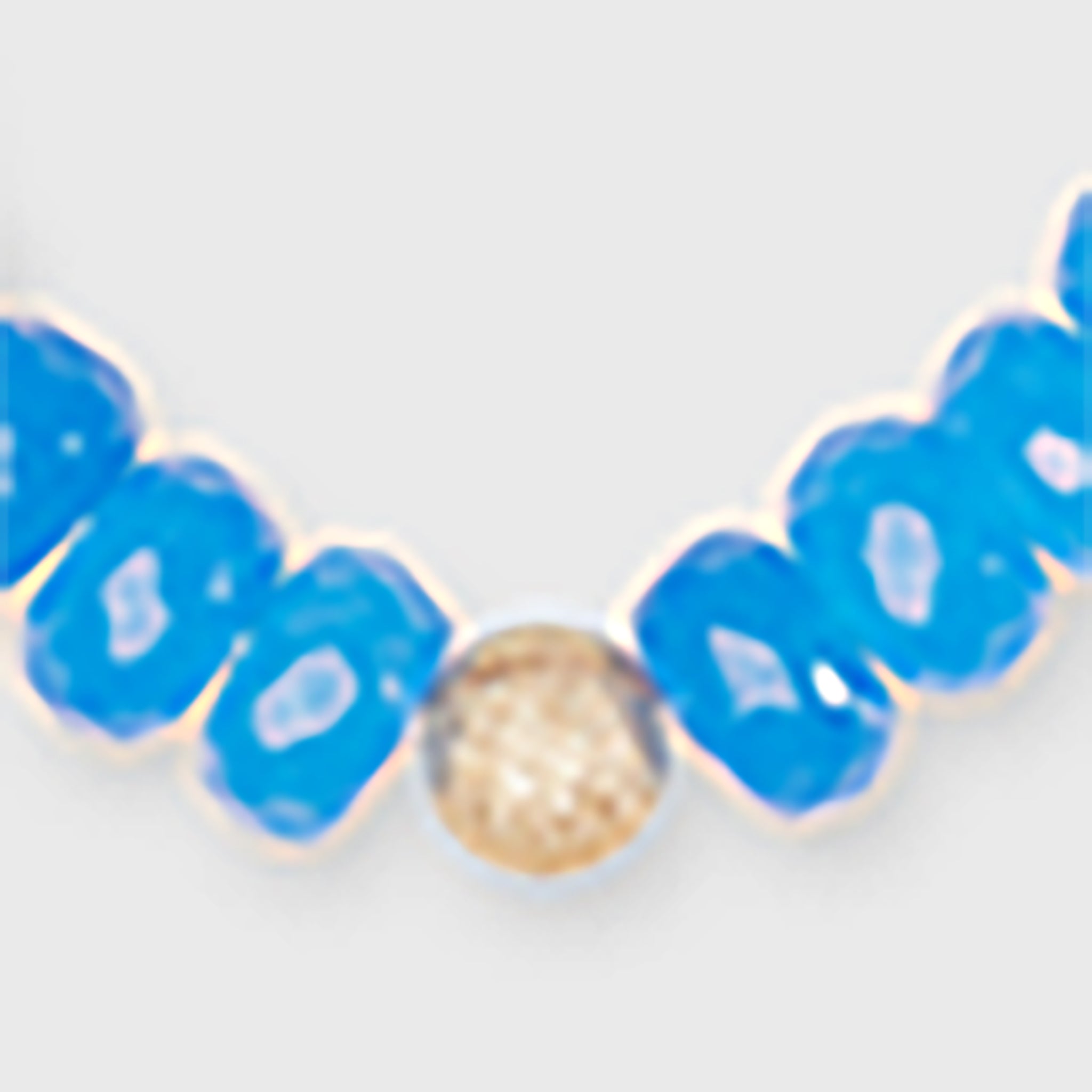 Semi Precious Beaded Bracelet in Blue Suede Monochrome