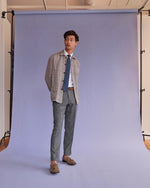 Load image into Gallery viewer, Chore Jacket in Navy/White Houndstooth Hopsack
