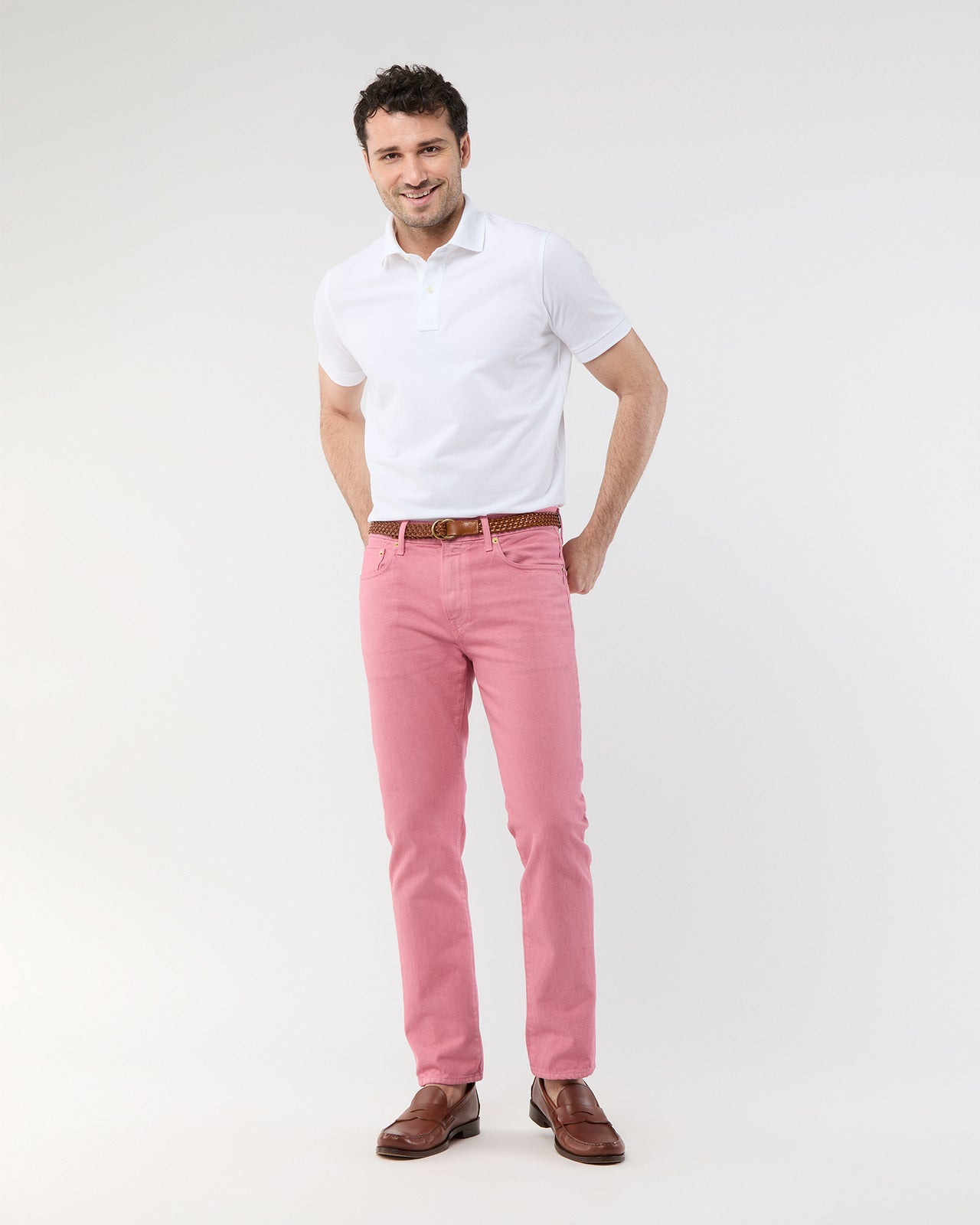 Court Polo in White Pima Pique
