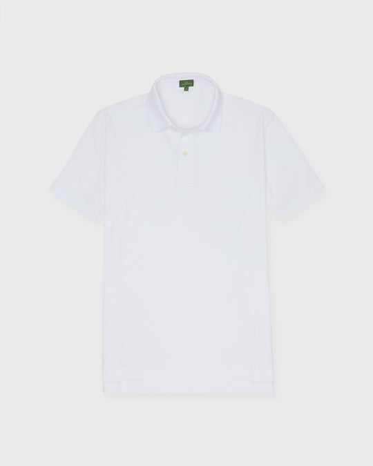 Court Polo in White Pima Pique