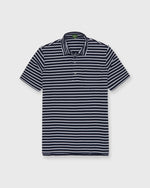 Load image into Gallery viewer, Short-Sleeved Polo in Navy/White Wide Stripe Pima Pique
