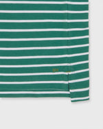 Load image into Gallery viewer, Short-Sleeved Polo in Kelly/White Wide Stripe Pima Pique
