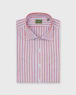 Load image into Gallery viewer, Spread Collar Dress Shirt in Poppy/Blue Stripe Poplin
