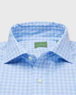 Load image into Gallery viewer, Otto Handmade Sport Shirt in Blue/Sky Gingham Poplin
