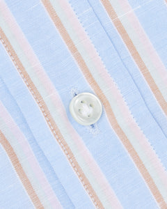 Otto Handmade Sport Shirt in Blue/Pink/Scotch Multi Stripe Cotolino