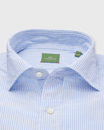 Load image into Gallery viewer, Otto Handmade Sport Shirt in Blue/White Bengal Stripe Cotolino
