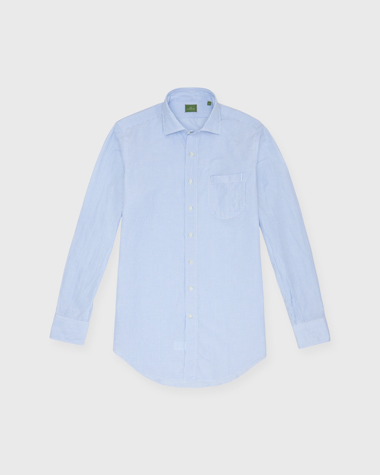 Otto Handmade Sport Shirt in Blue/White Bengal Stripe Cotolino