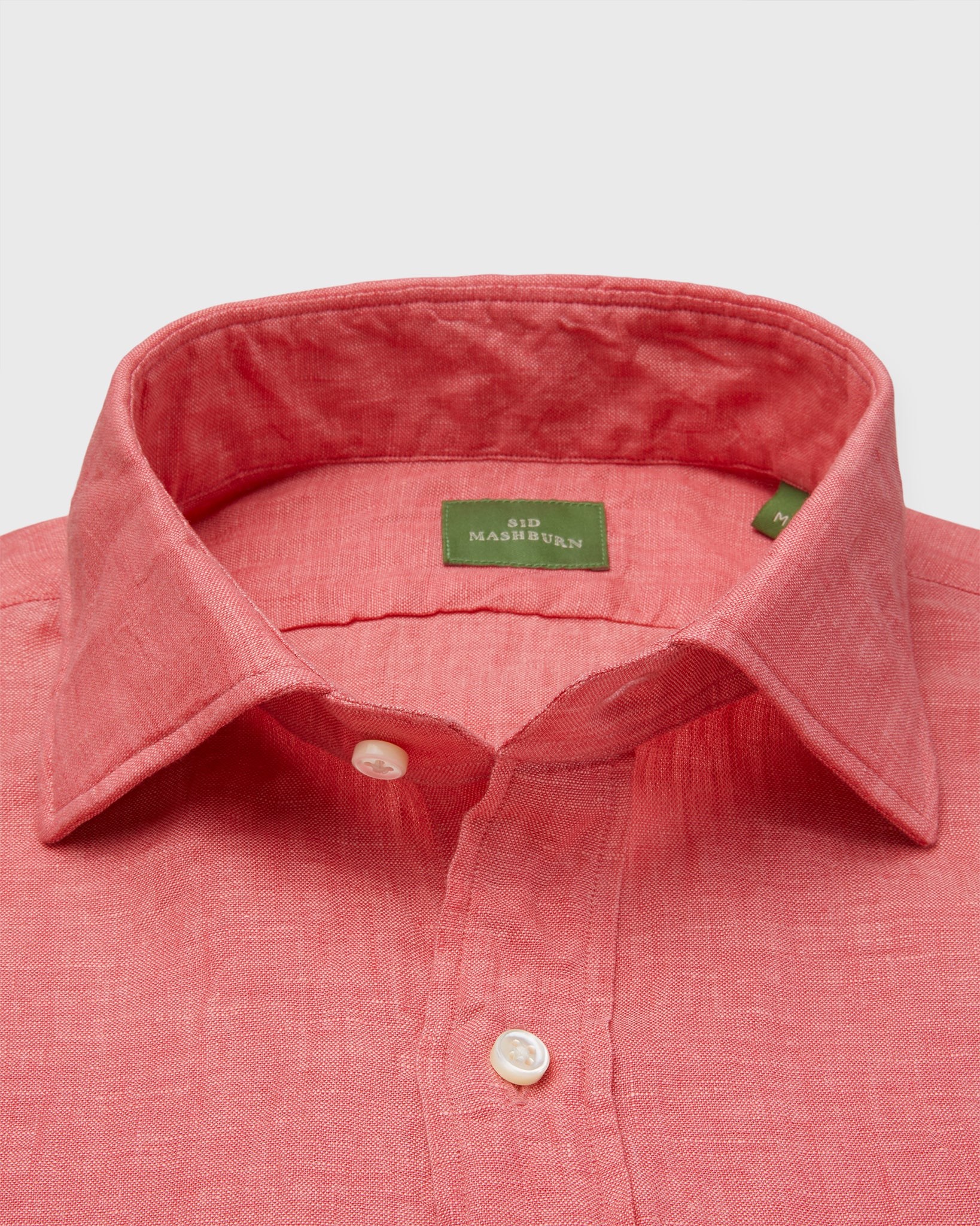 Spread Collar Sport Shirt in Poppy Linen
