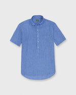Load image into Gallery viewer, Short-Sleeved Button-Down Popover Sport Shirt in Lapis Linen
