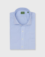 Load image into Gallery viewer, Spread Collar Popover Sport Shirt in Blue Micro Gingham Poplin
