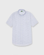 Load image into Gallery viewer, Short-Sleeved Button-Down Sport Shirt in Blue/White Hustle &amp; Bustle Liberty Fabric
