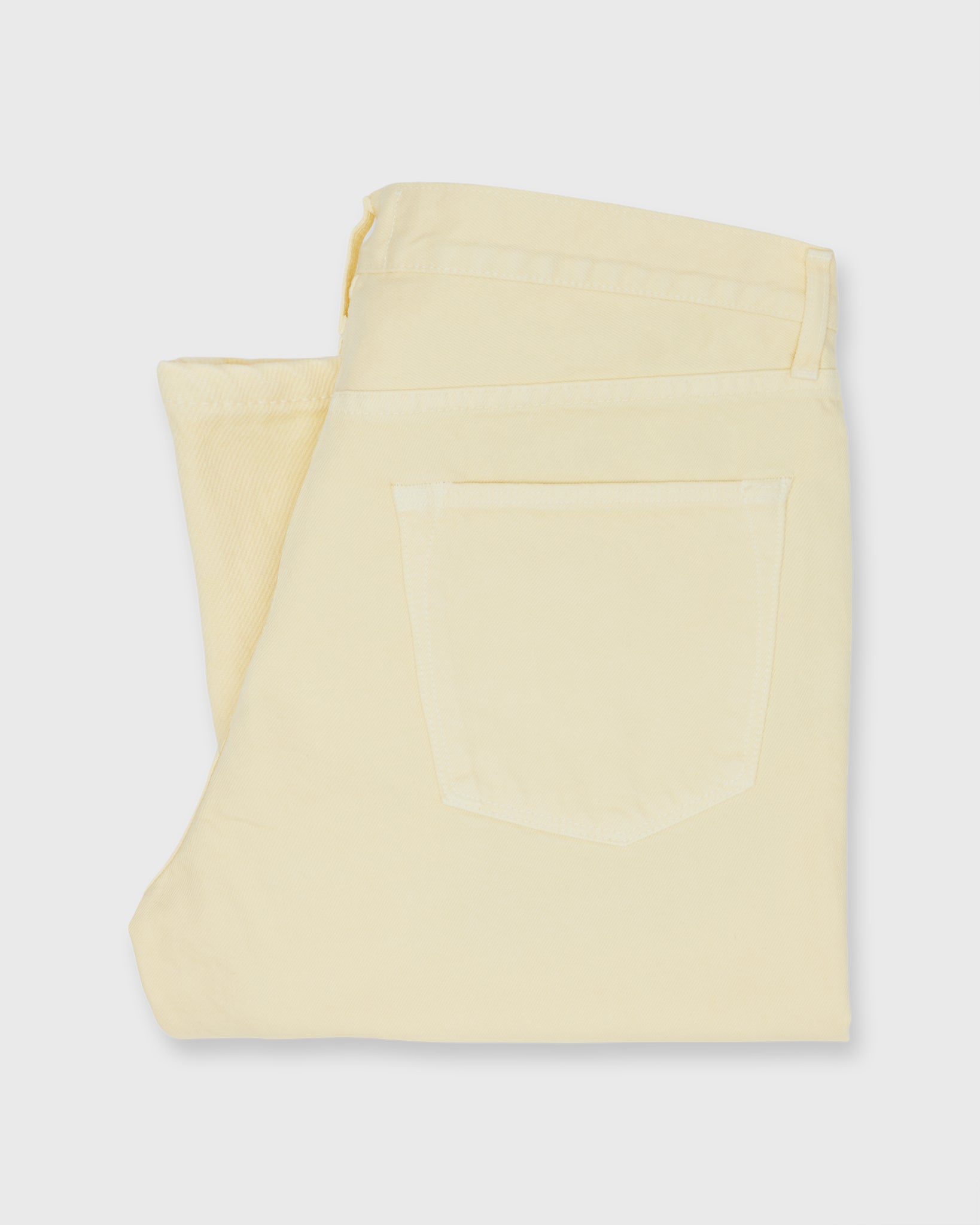 Slim Straight Jean in Pale Yellow Garment-Dyed Denim