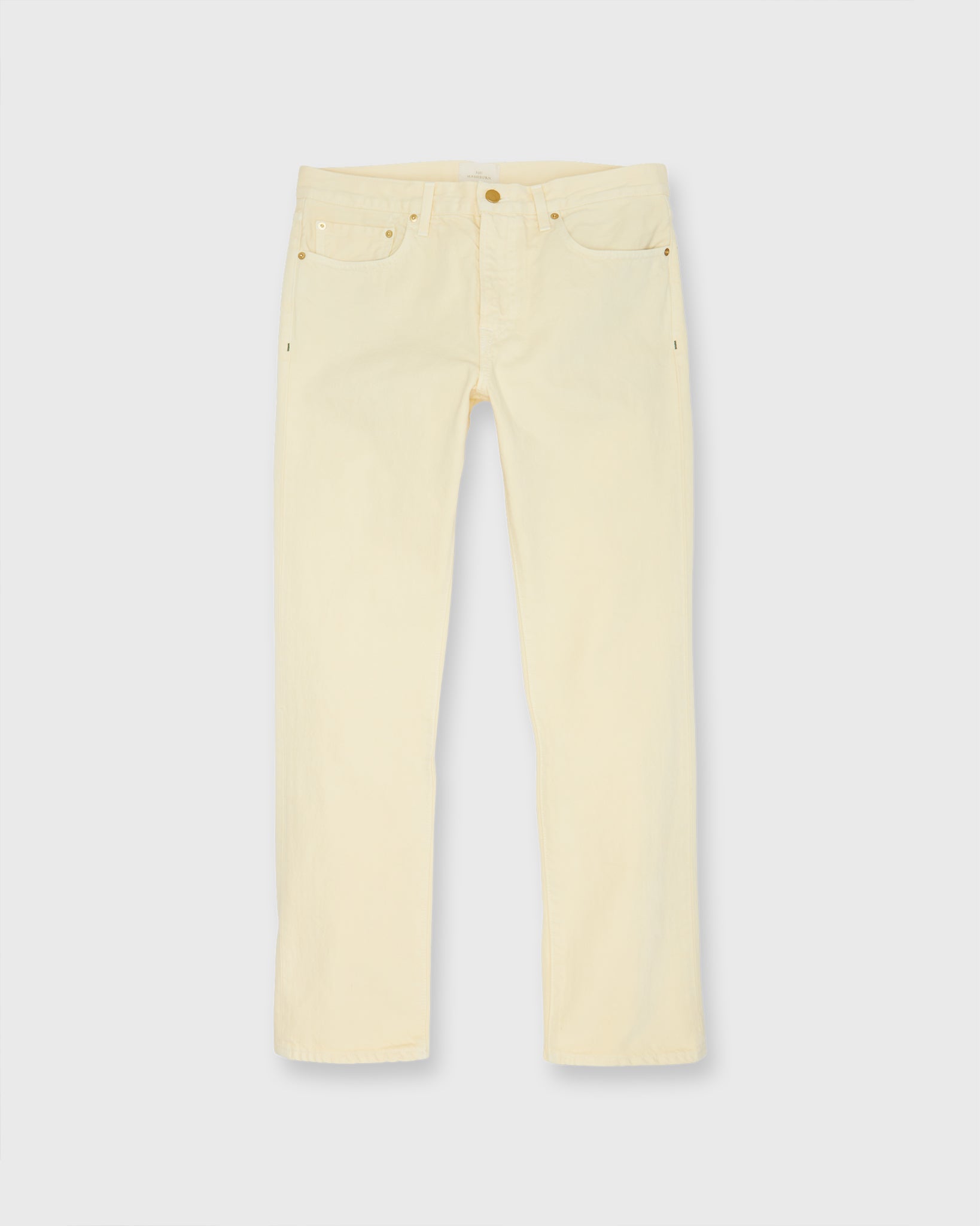 Slim Straight Jean in Pale Yellow Garment-Dyed Denim