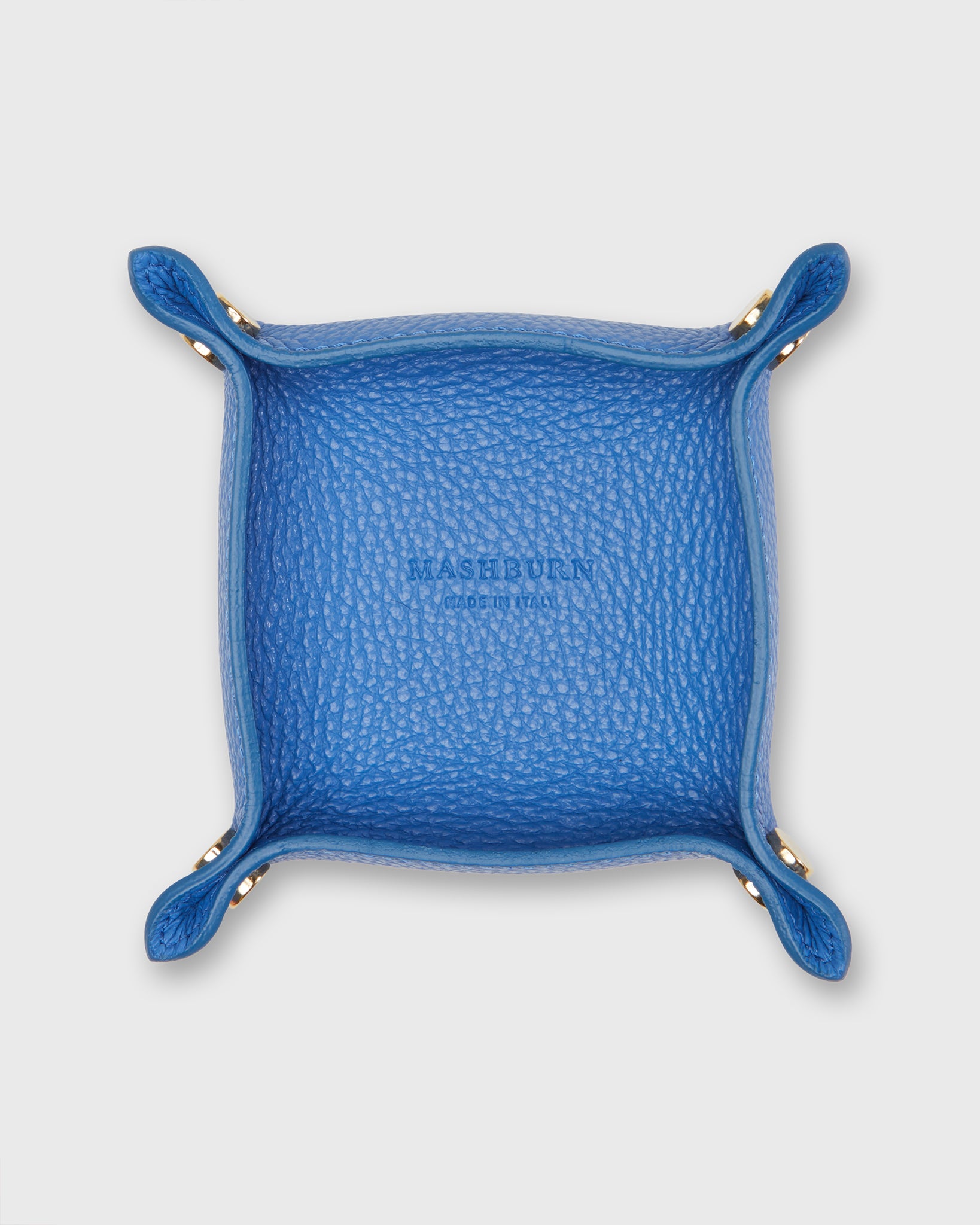 Soft Small Square Tray in Bright Blue Alce Leather