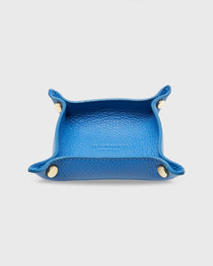 Soft Small Square Tray in Bright Blue Alce Leather