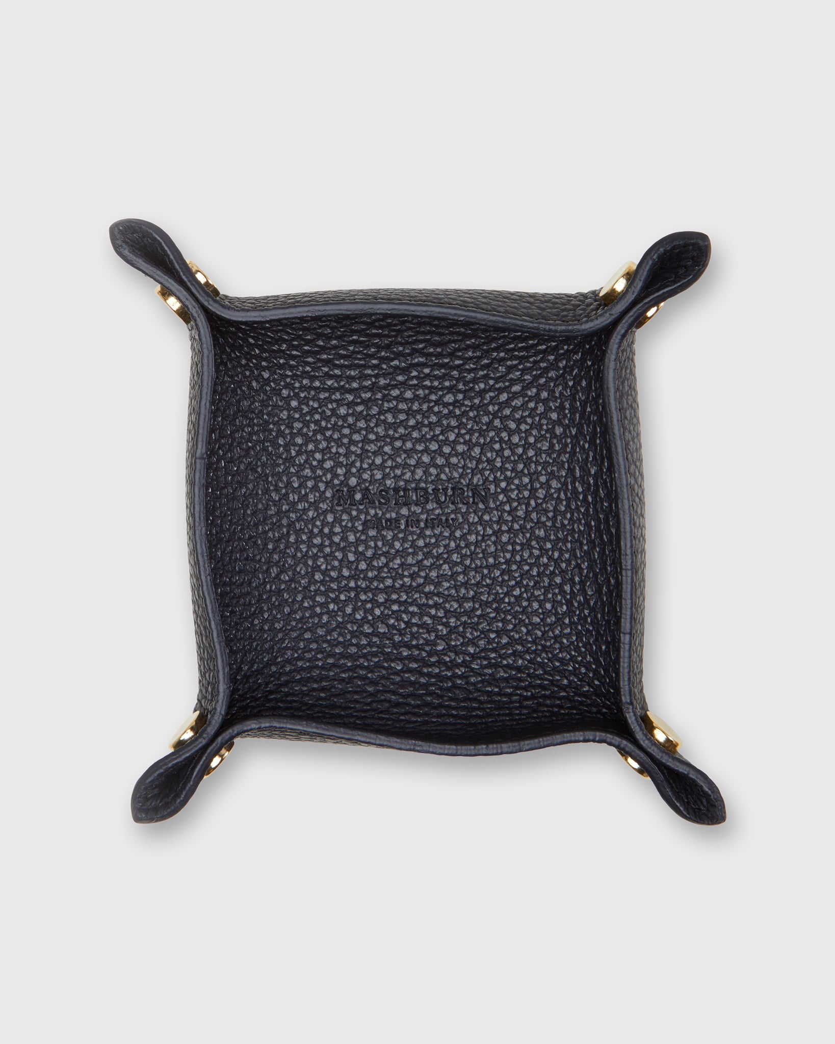 Soft Small Square Tray in Dark Navy Leather