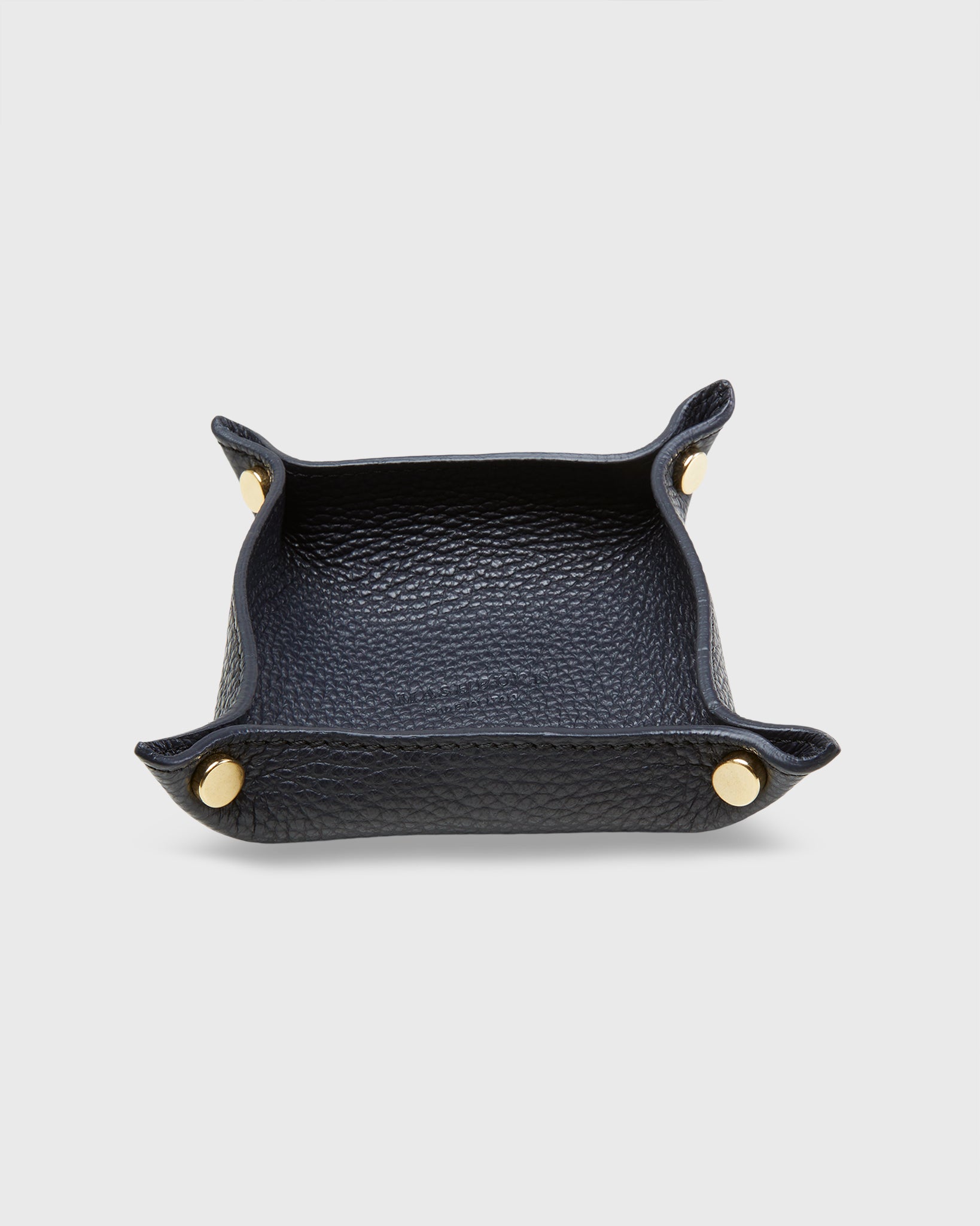 Soft Small Square Tray in Dark Navy Leather