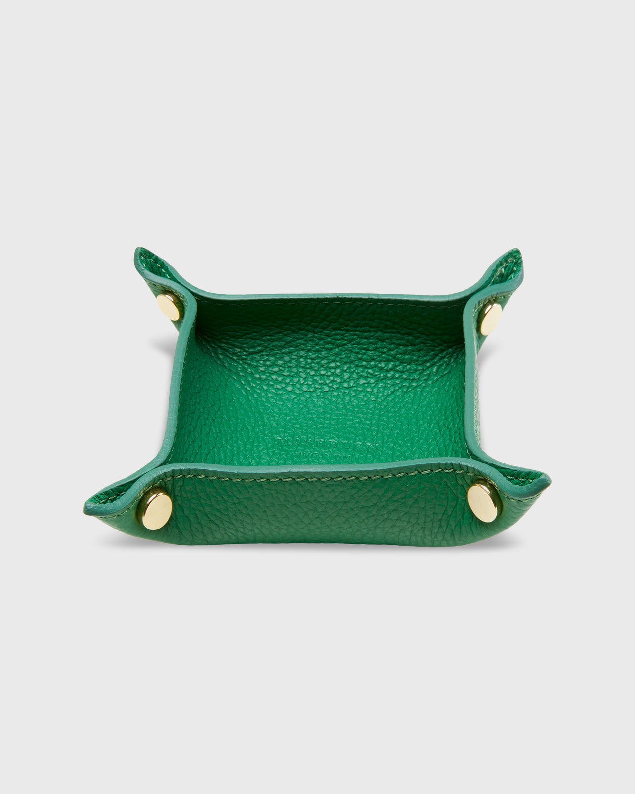 Soft Small Square Tray in Kelly Leather