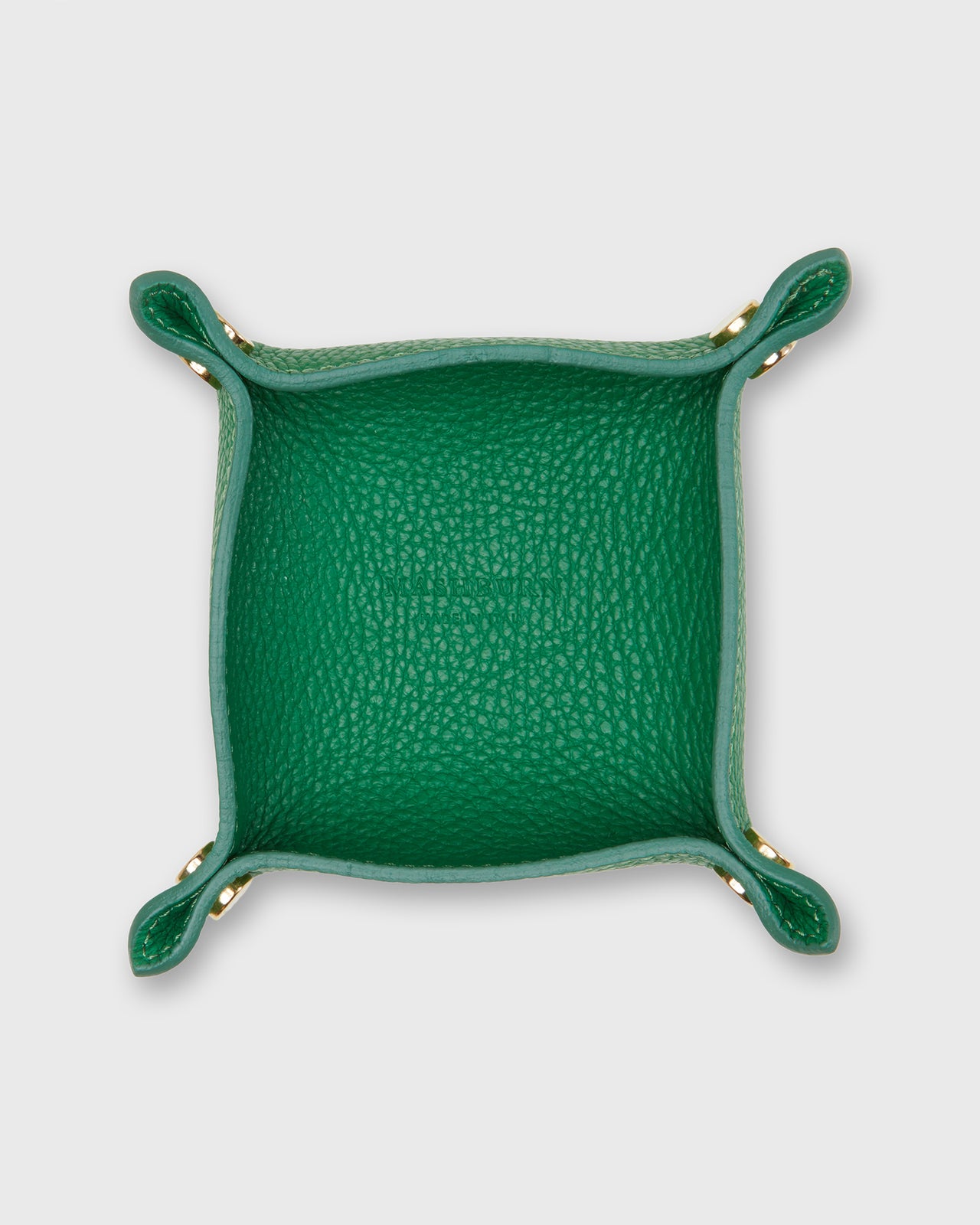 Soft Small Square Tray in Kelly Leather