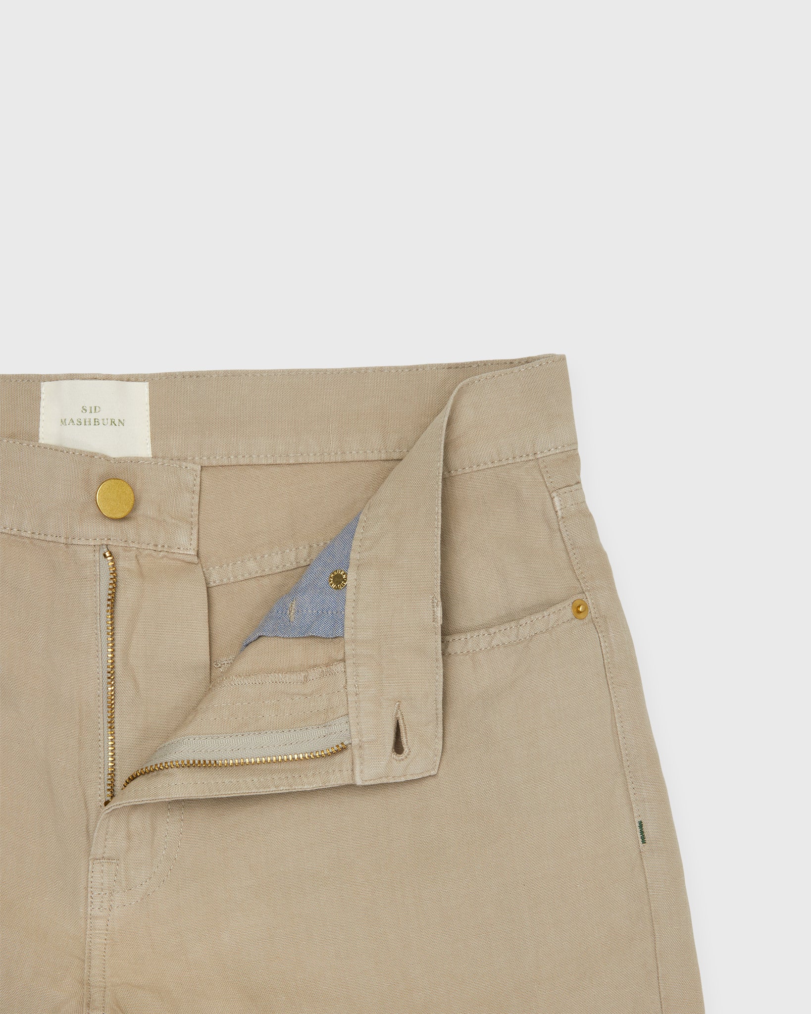 Slim Straight 5-Pocket Pant in Stone Canapa Canvas
