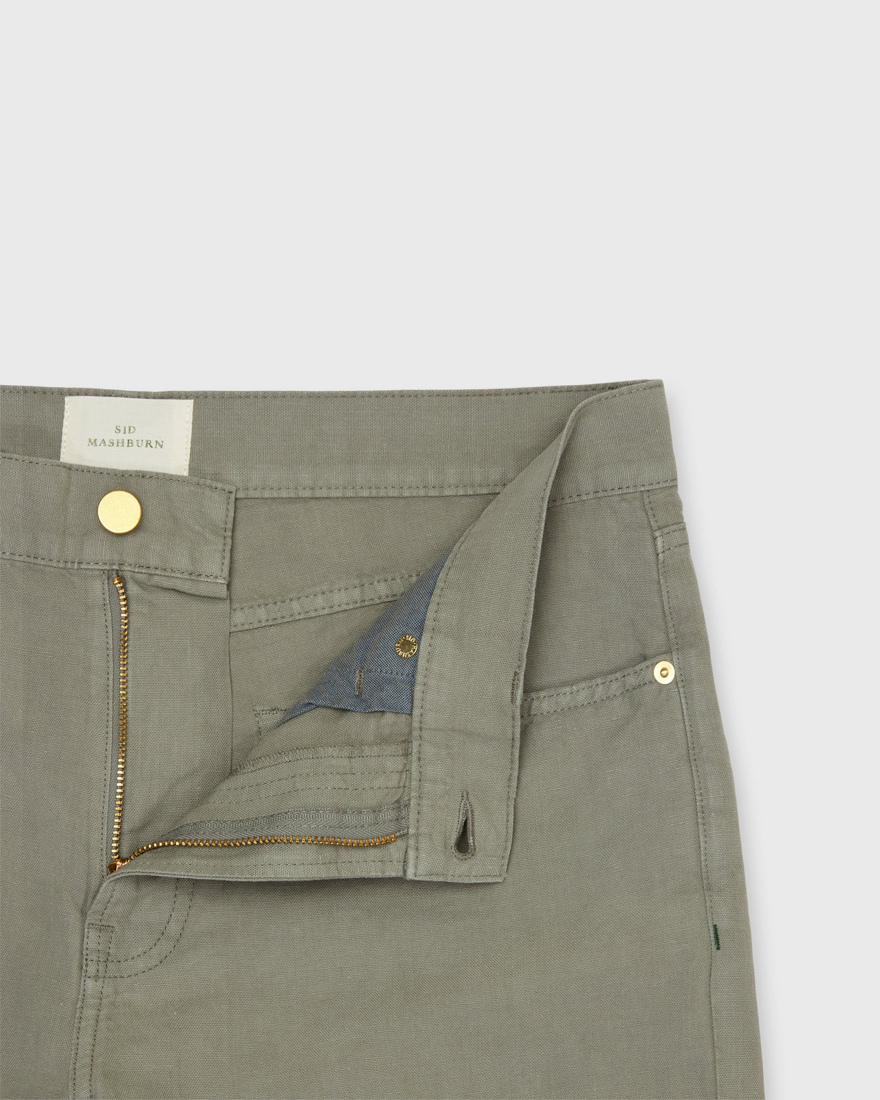 Slim Straight 5-Pocket Pant in Sage Canapa Canvas