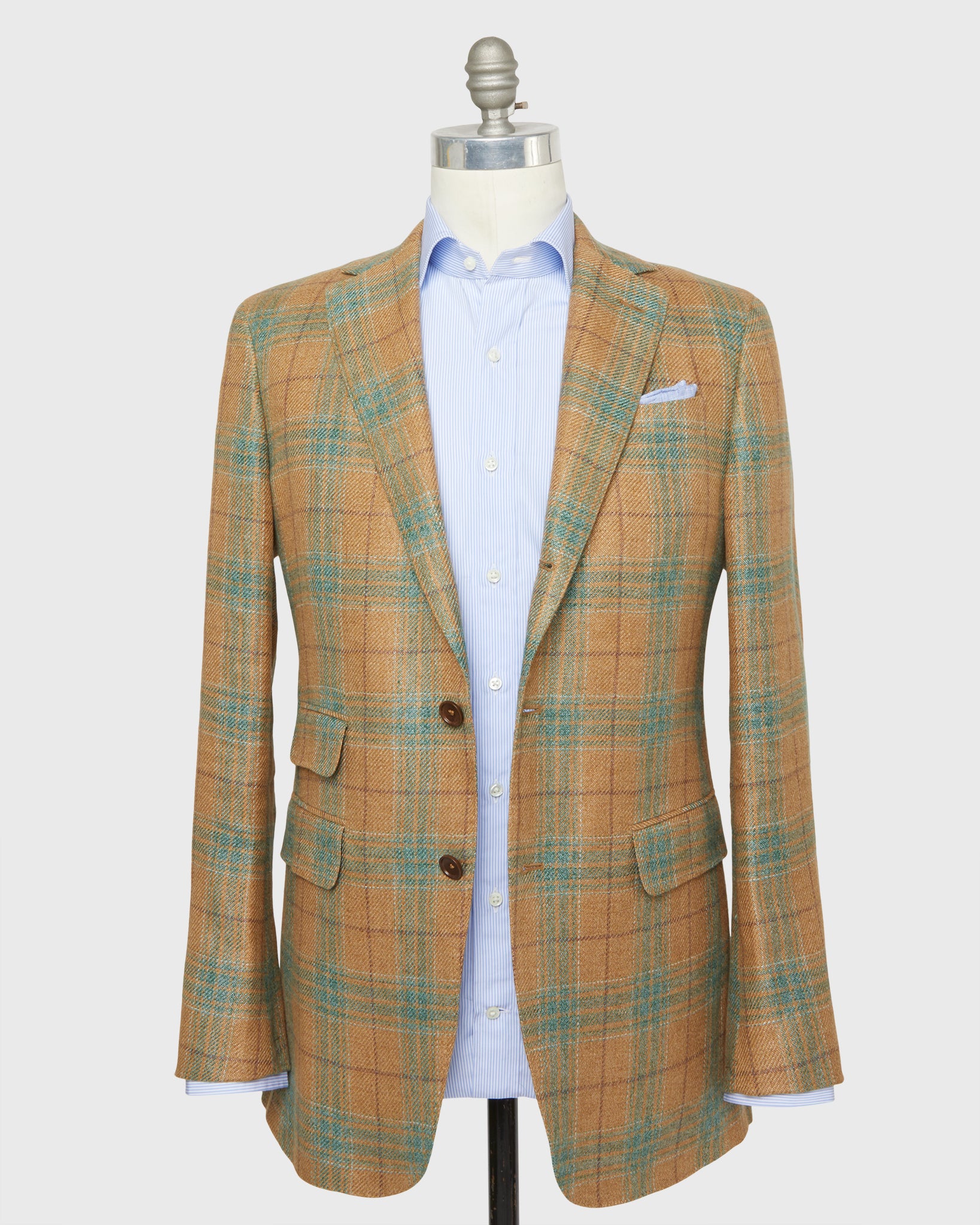 Virgil No. 2 Jacket in Honey/Glade/Mocha Plaid Hopsack