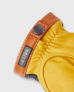 Load image into Gallery viewer, Deerskin Wool Tricot Gloves in Charcoal/Natural Yellow
