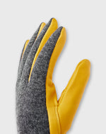 Load image into Gallery viewer, Deerskin Wool Tricot Gloves in Charcoal/Natural Yellow
