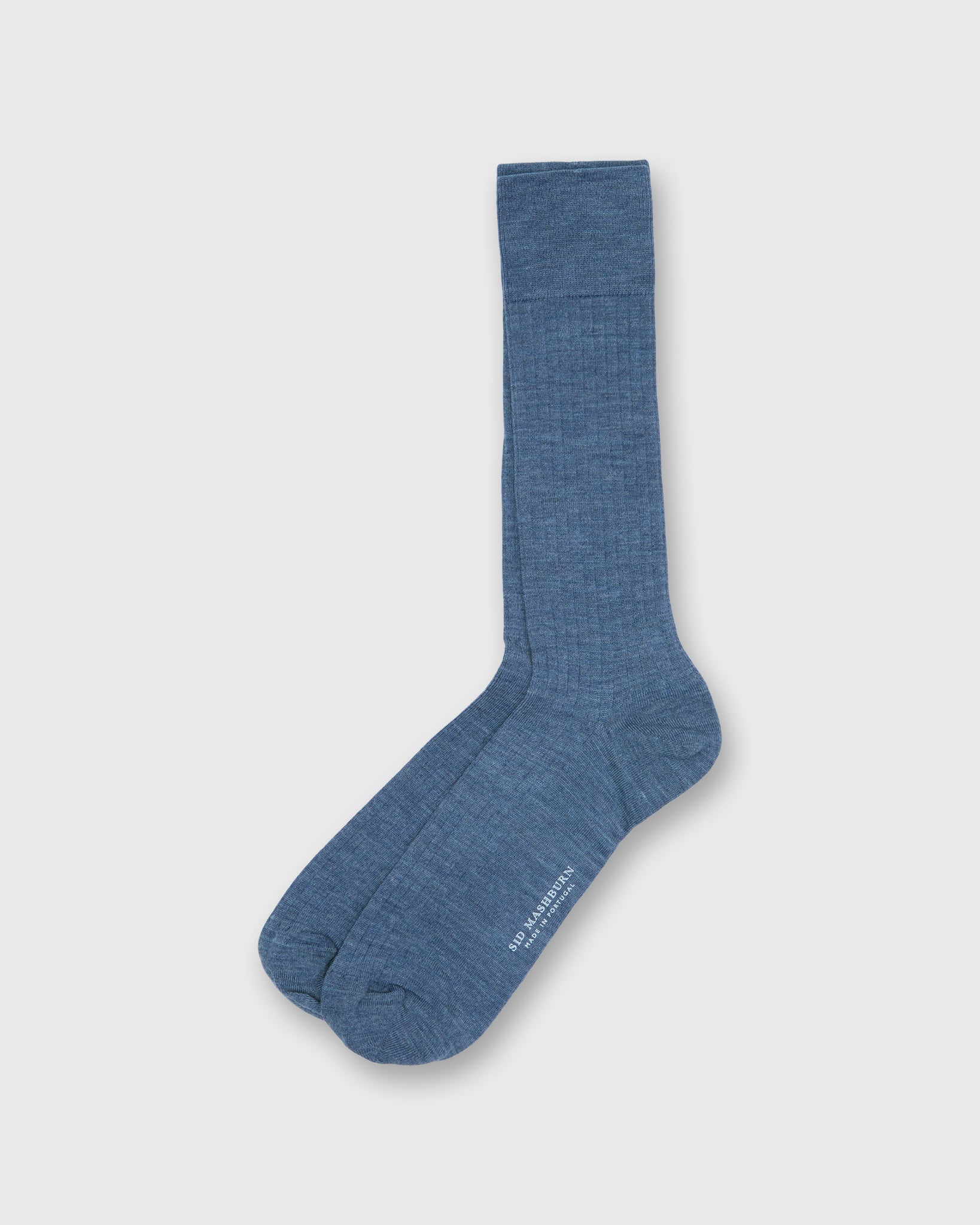 Trouser Dress Socks in Heather Blue Extra Fine Merino by Sid Mashburn