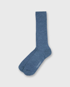 Trouser Dress Socks in Heather Blue Extra Fine Merino