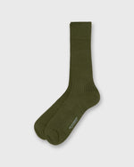 Load image into Gallery viewer, Trouser Dress Socks in Olive Extra Fine Merino

