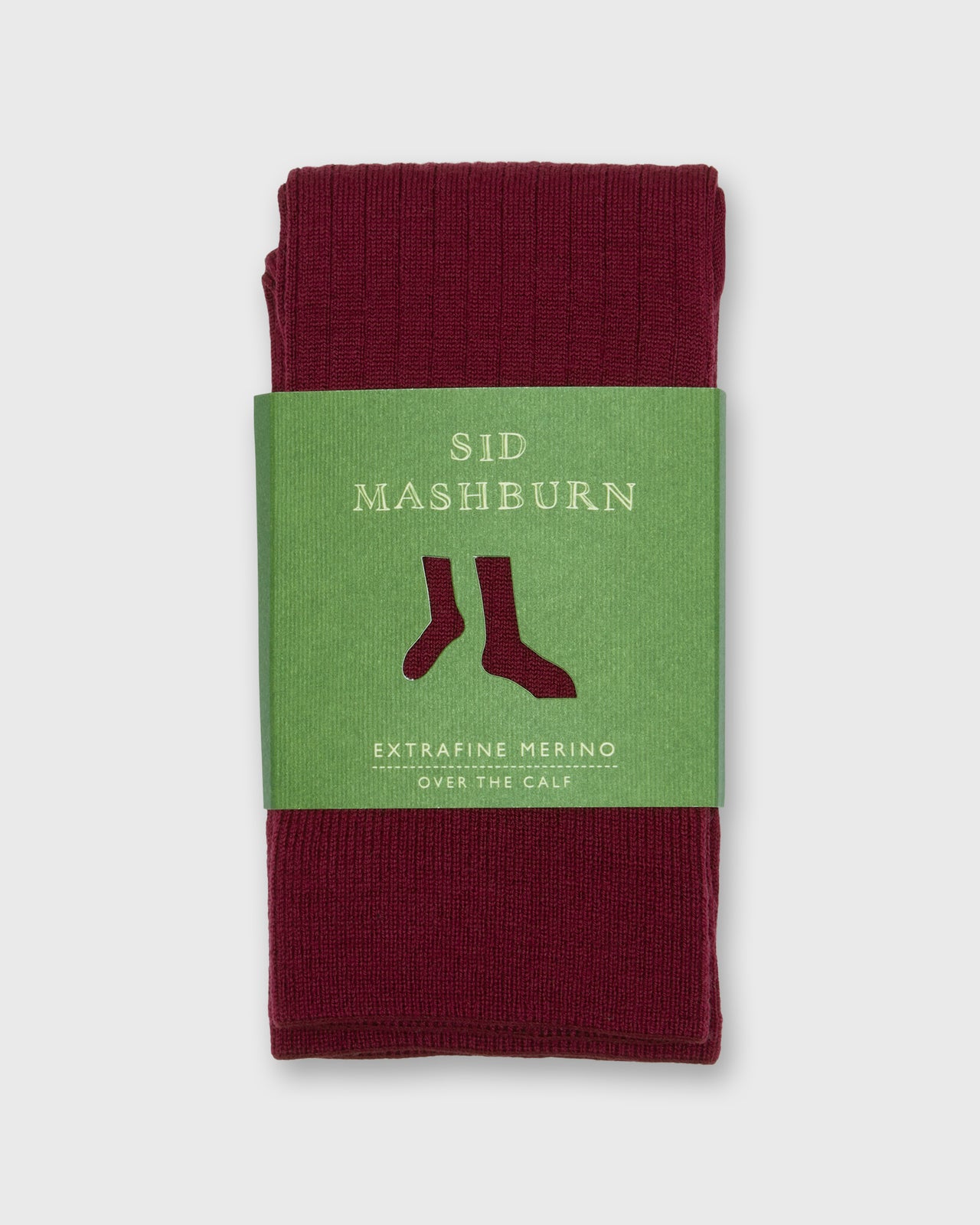 Over-The-Calf Dress Socks in Bordeaux Extra Fine Merino