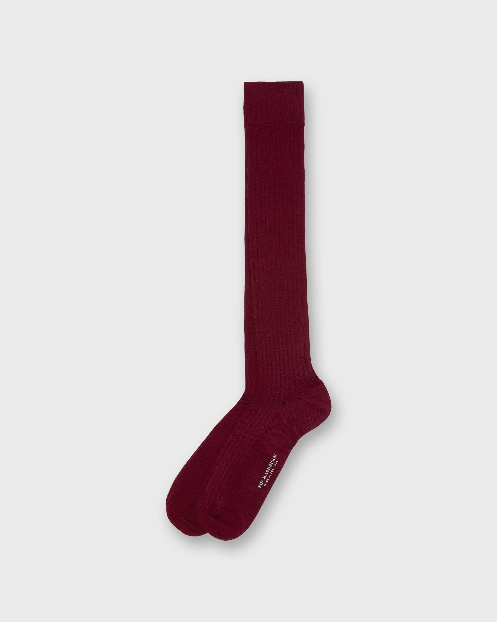 Over-The-Calf Dress Socks in Bordeaux Extra Fine Merino