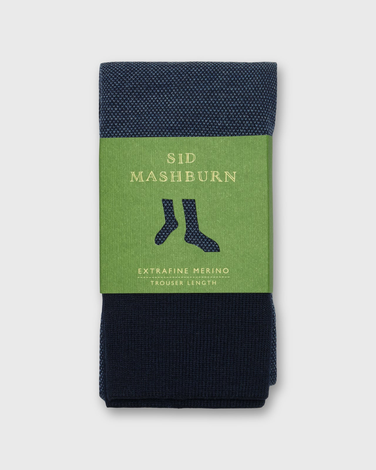 Birdseye Trouser Dress Socks in Blue Extra Fine Merino