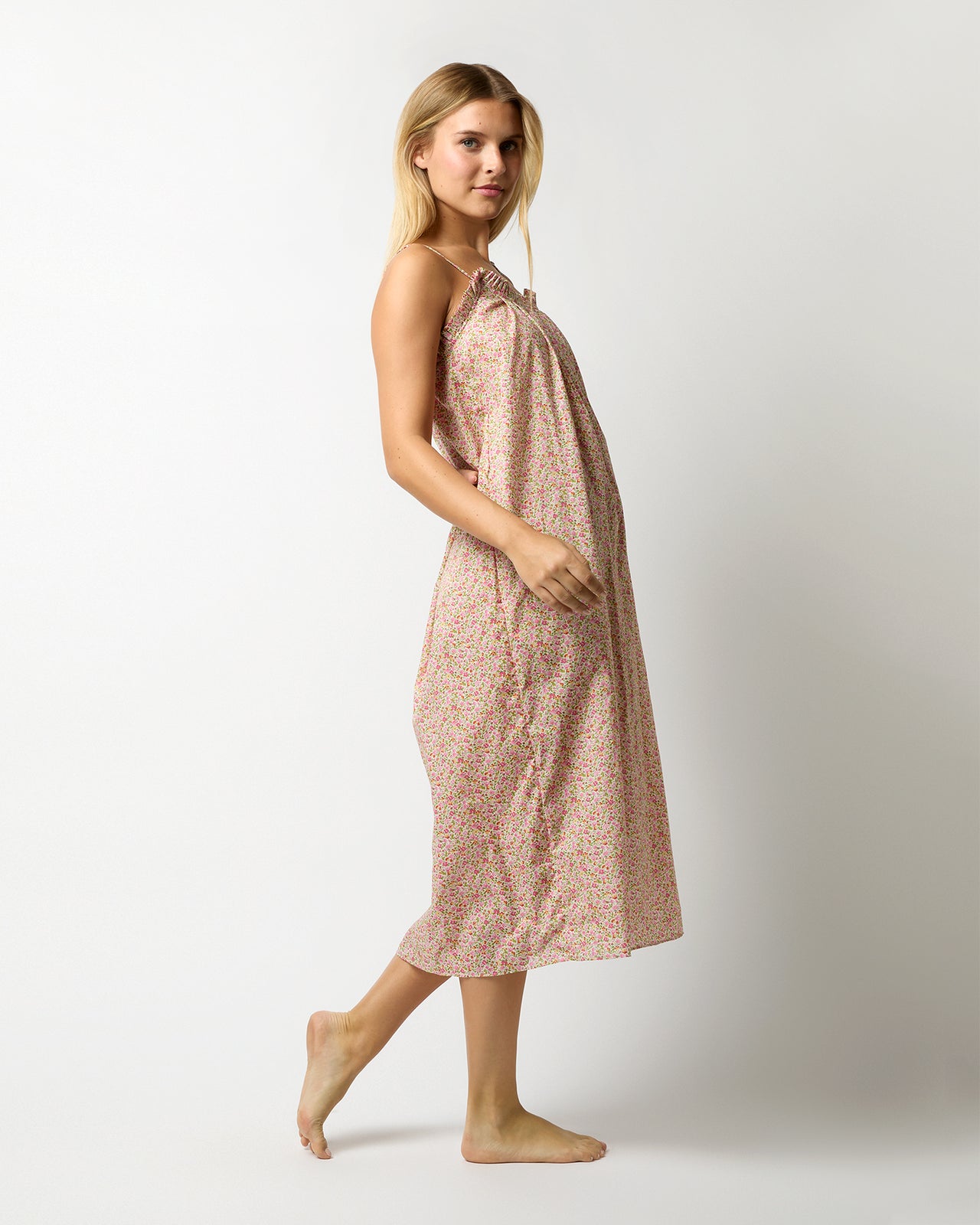 Lena Slip in Pink/Green Hannah Rose Liberty Fabric