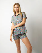 Load image into Gallery viewer, Jasmine Pajama Shorts Set in Blue Multi Clare Rich Liberty Fabric
