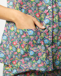 Jasmine Pajama Shorts Set in Blue Multi Clare Rich Liberty Fabric