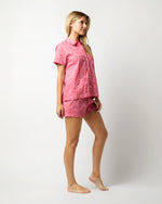Load image into Gallery viewer, Jasmine Pajama Shorts Set in Pink/Red Poppy Day Liberty Fabric
