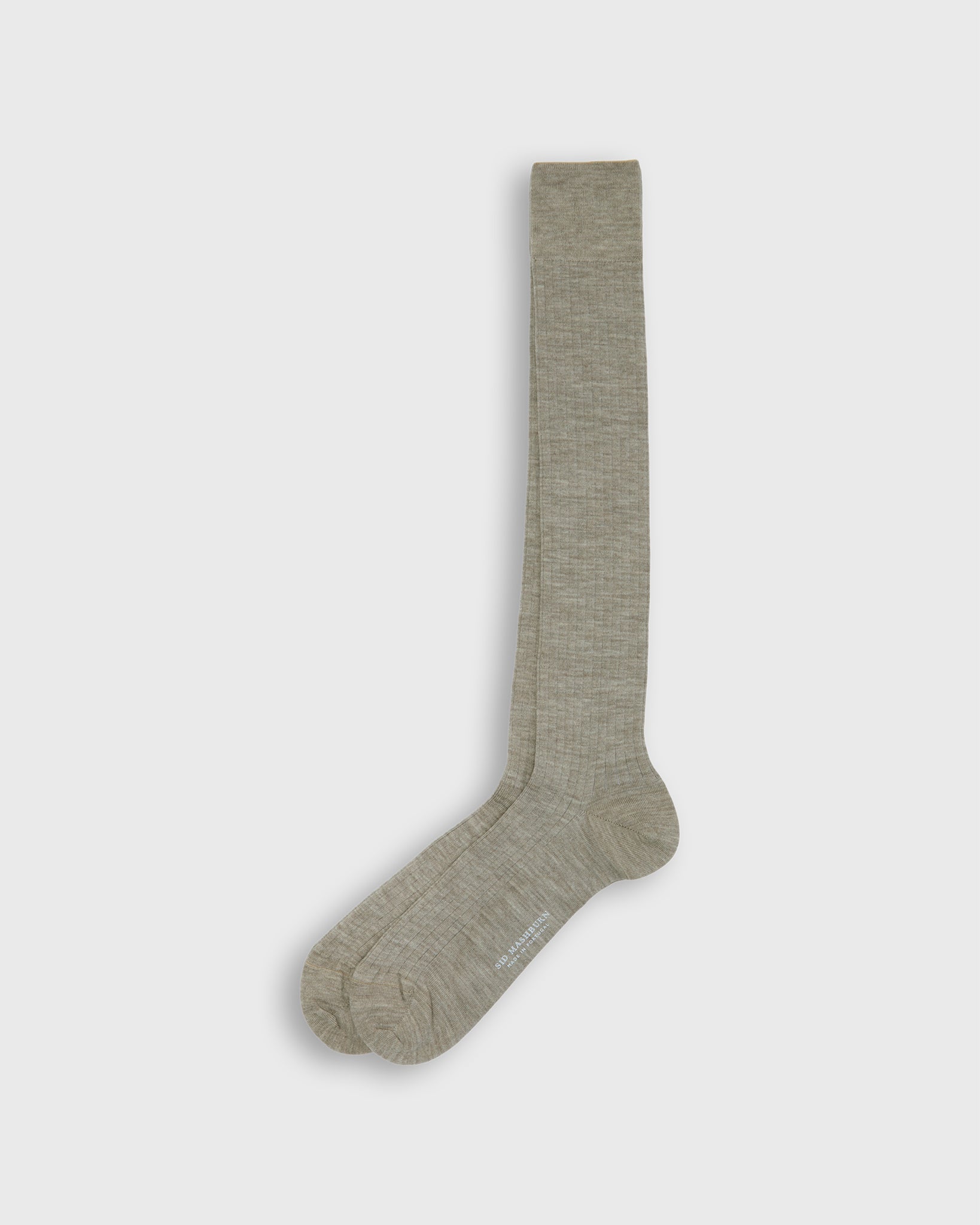 Over-The-Calf Dress Socks in Heather Taupe Extra Fine Merino by Sid Mashburn Over-The-Calf Dress Socks in Heather Taupe Extra Fine Merino by Sid Mashburn