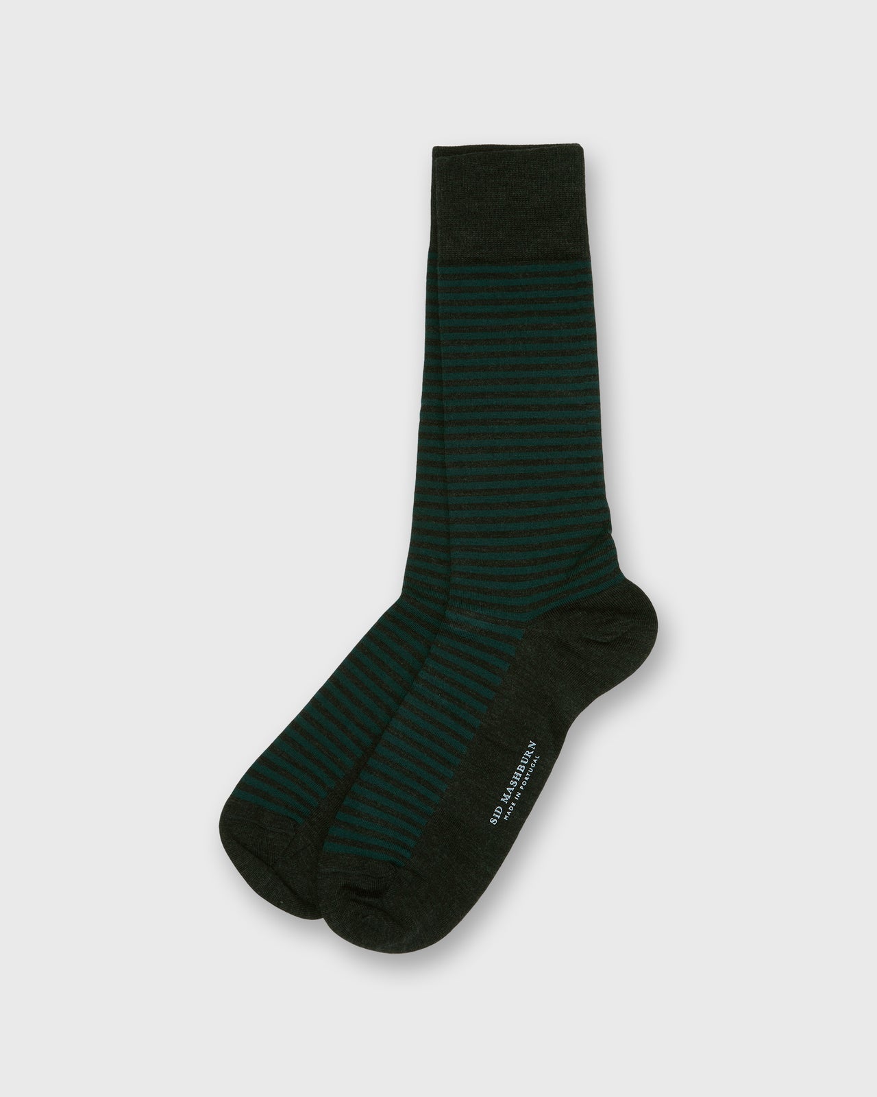 Striped Trouser Dress Socks in Charcoal/Petrol Extra Fine Merino by Sid Mashburn Striped Trouser Dress Socks in Charcoal/Petrol Extra Fine Merino by Sid Mashburn