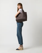 Load image into Gallery viewer, Large Mercato Handwoven Tote in Dark Brown Coated Cotton
