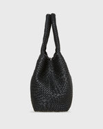 Load image into Gallery viewer, Mercato Handwoven Tote in Black Leather
