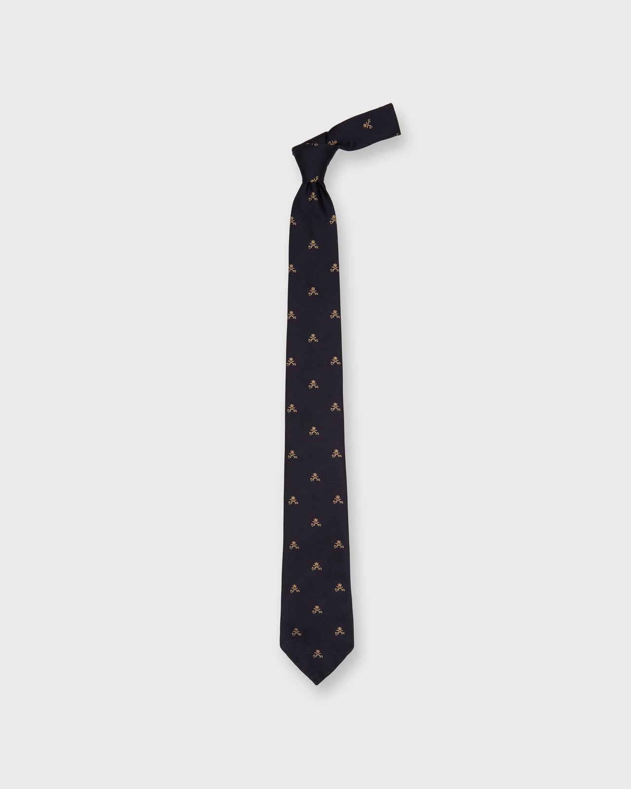 Silk Club Tie in Midnight/Maize Crown and Swords
