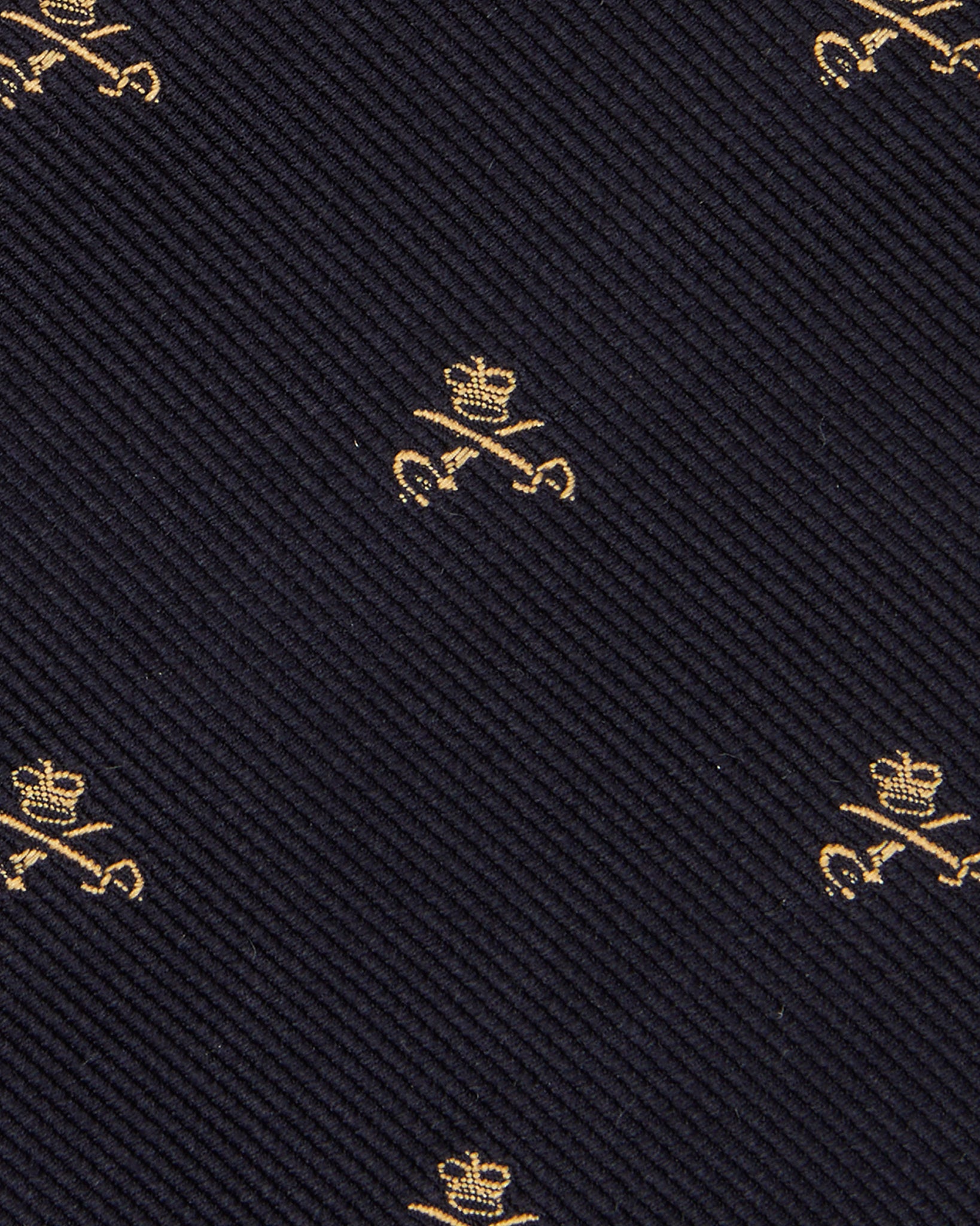 Silk Club Tie in Midnight/Maize Crown and Swords