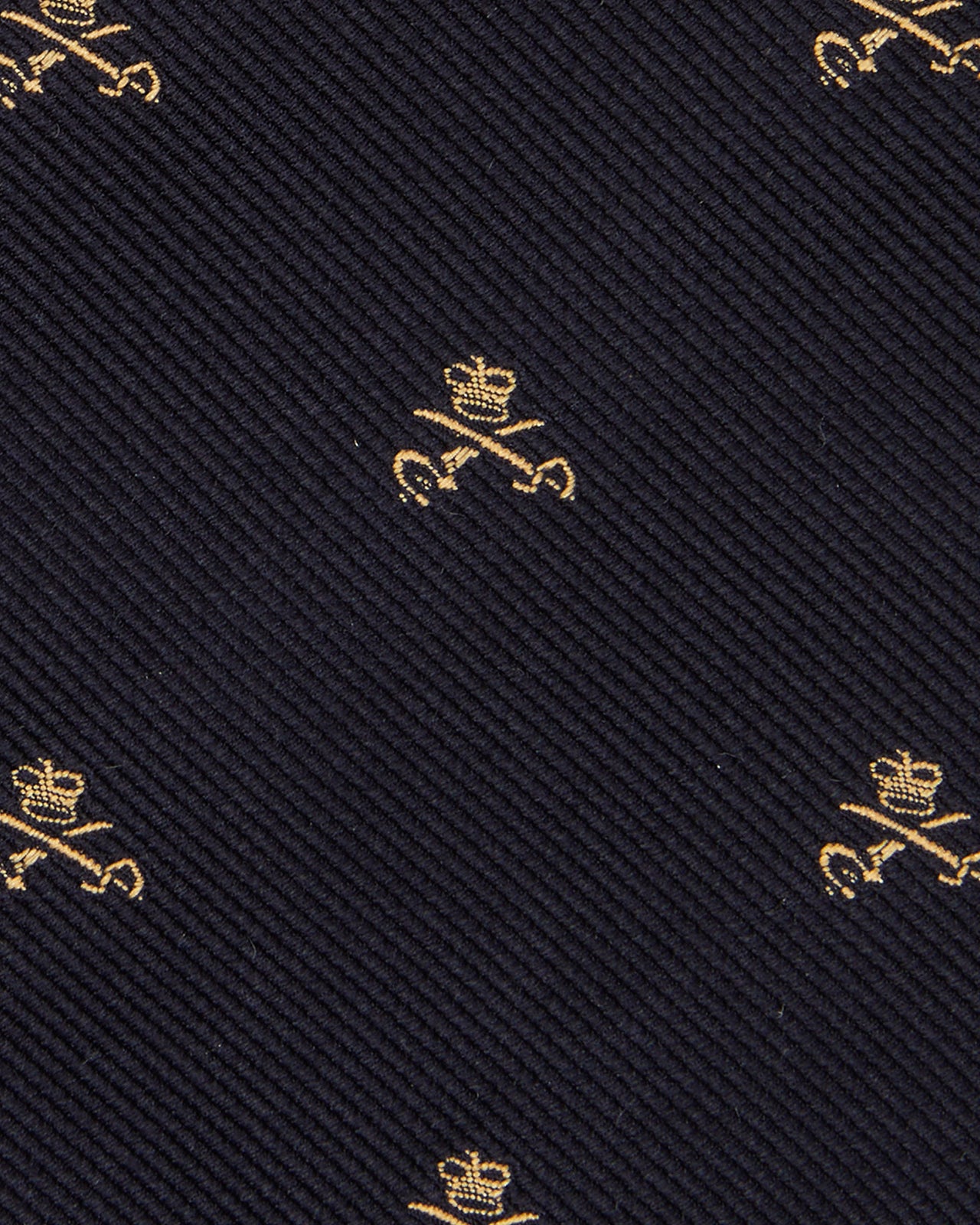 Silk Club Tie in Midnight/Maize Crown and Swords