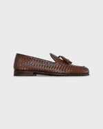 Load image into Gallery viewer, Nassau Tassel Loafer in Brown Woven Leather
