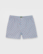 Load image into Gallery viewer, Button-Front Boxer Short in Sky/Coral Reef Print Poplin
