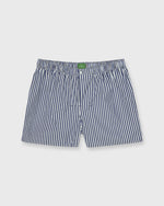 Load image into Gallery viewer, Button-Front Boxer Short in Navy/Yellow Stripe Poplin
